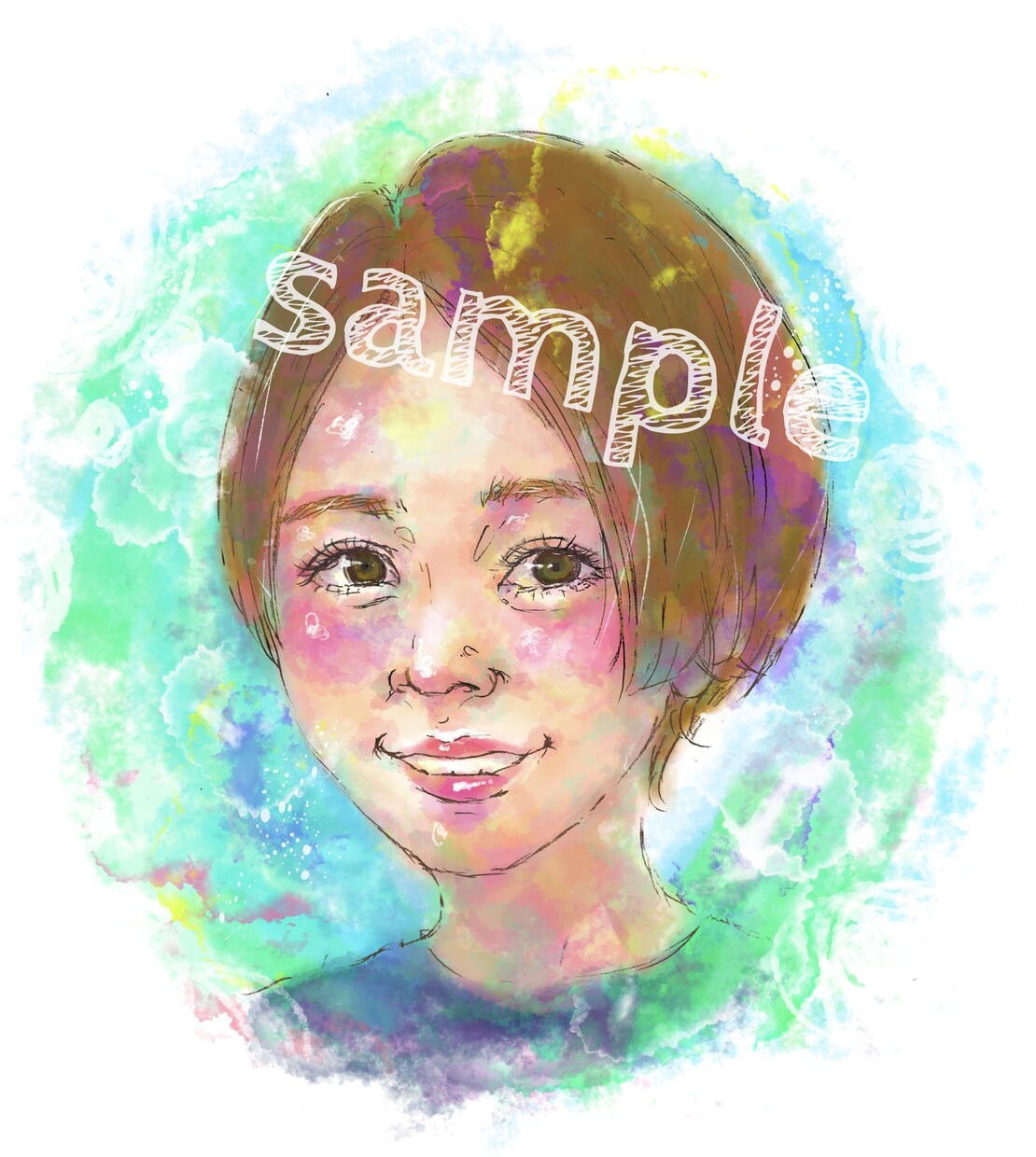 カラフルな似顔絵アイコン描きます SNSに！色あざやかなアイコン作成します！ イメージ2