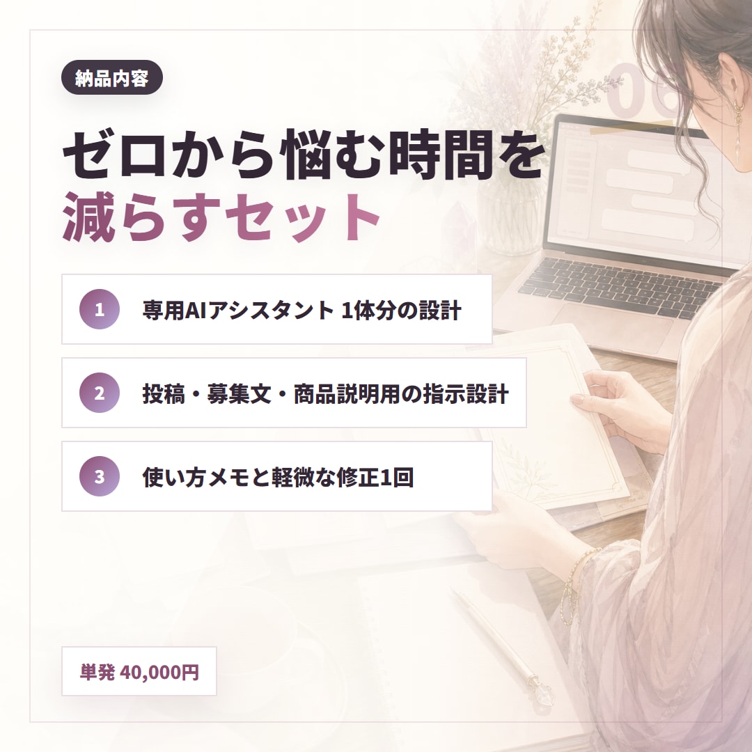 あなたの言葉で伝わる発信の型を作ります 発信ネタ10個+投稿文+プロンプトで世界観のまま迷わず書ける イメージ6