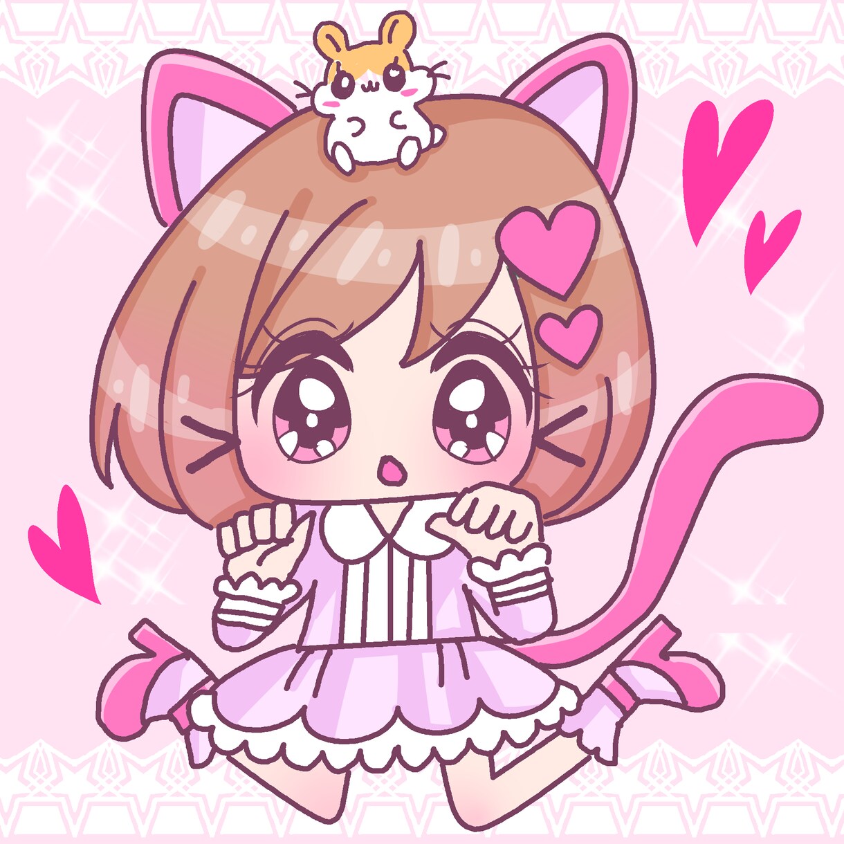 ちびキャラアイコン描きます きらきらゆめみる女の子イラスト イメージ2