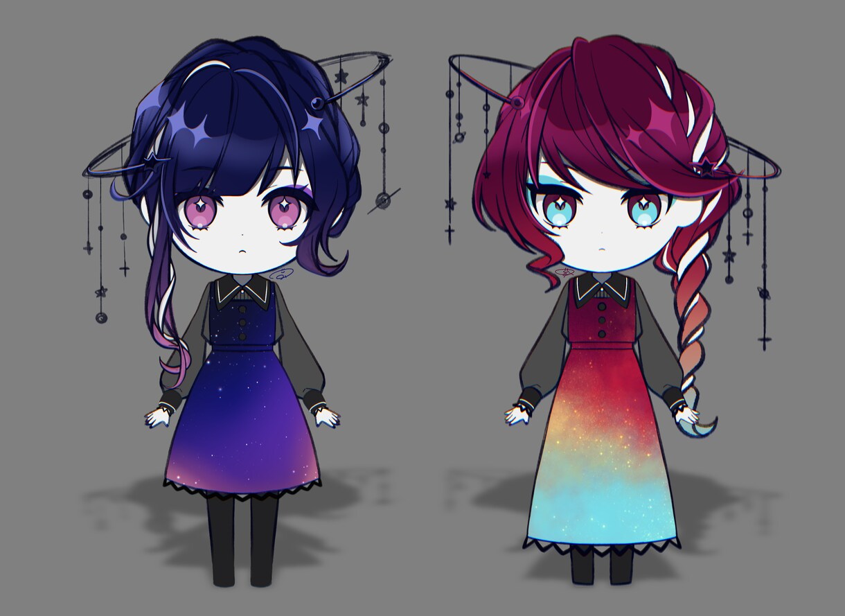 キラキラなミニキャライラスト制作いたします 一枚絵/アイコン/グッズイラスト等様々な用途に対応いたします イメージ10
