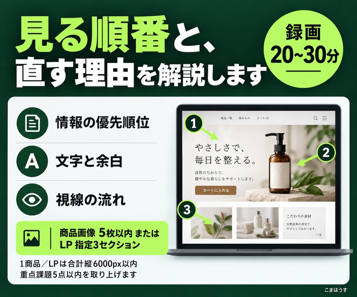 EC画像・LPの改善点を動画で解説します 日程調整なし。プロの見る順番と直す理由が分かる イメージ3