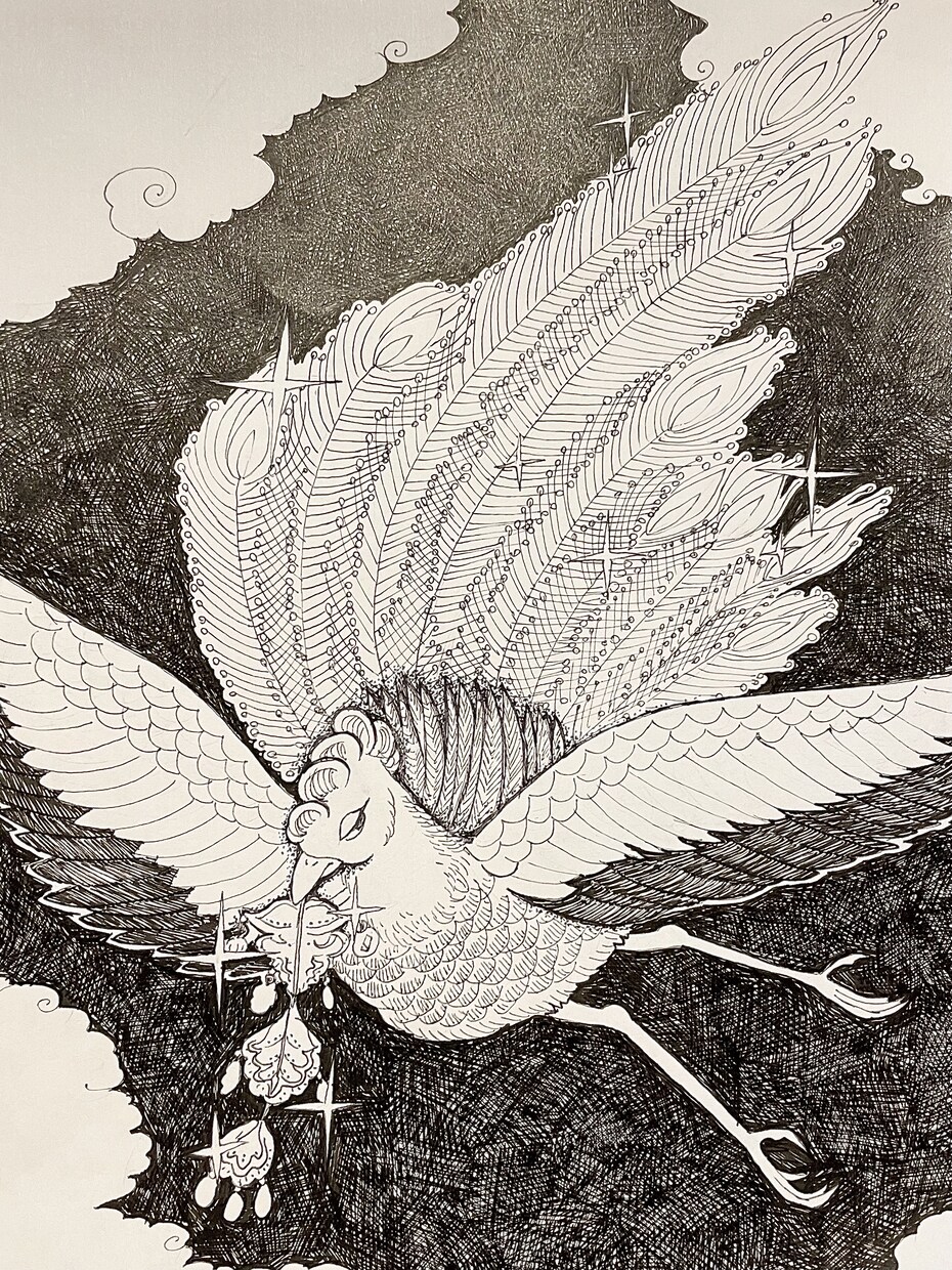 モノクロイラスト描きます 水性ペンで描く繊細で神秘的な世界 イメージ2