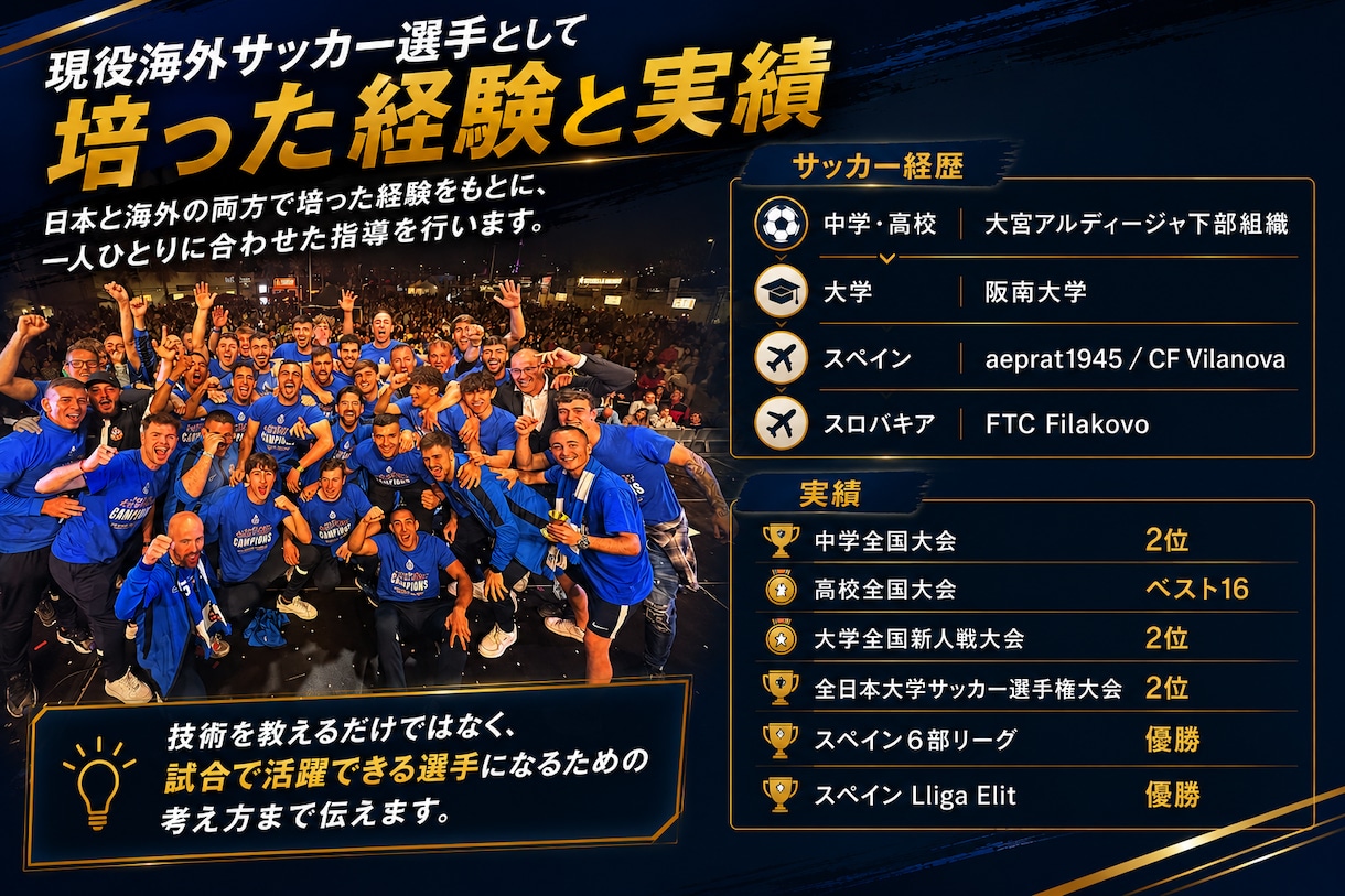 現役海外サッカー選手が個別指導します 試合で活躍するための技術・戦術を丁寧に指導します イメージ4
