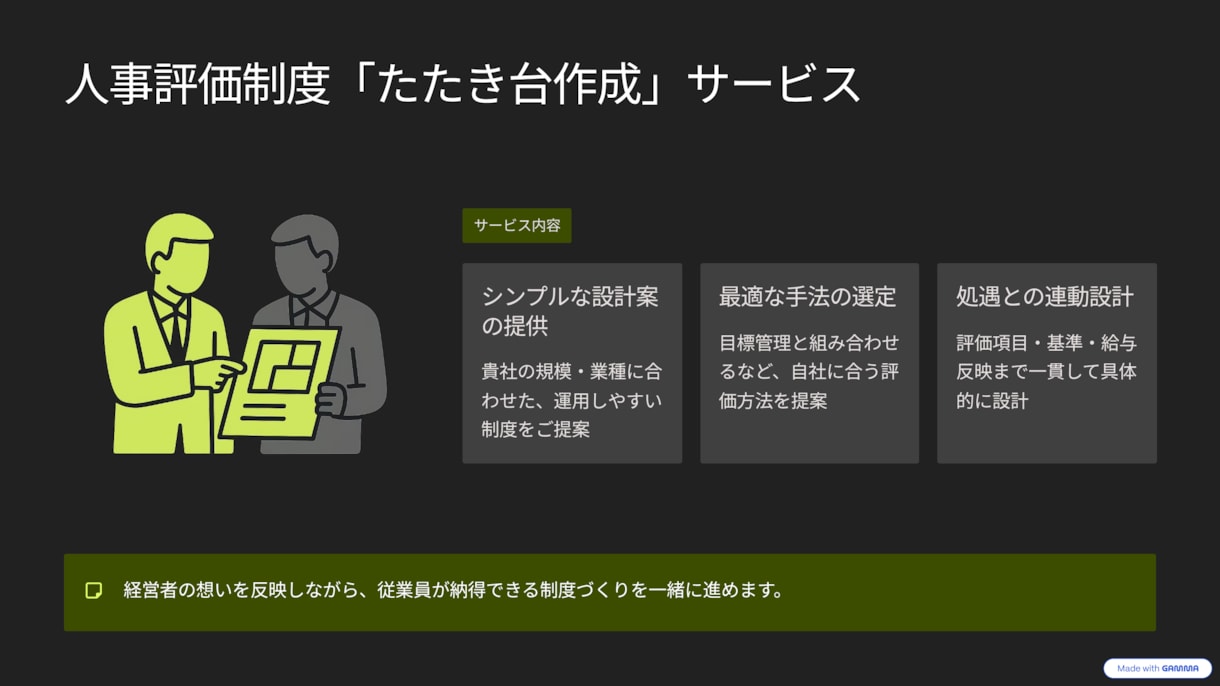 評価制度のたたき台作成します 中小企業向け｜シンプルで回る評価制度を設計 イメージ5