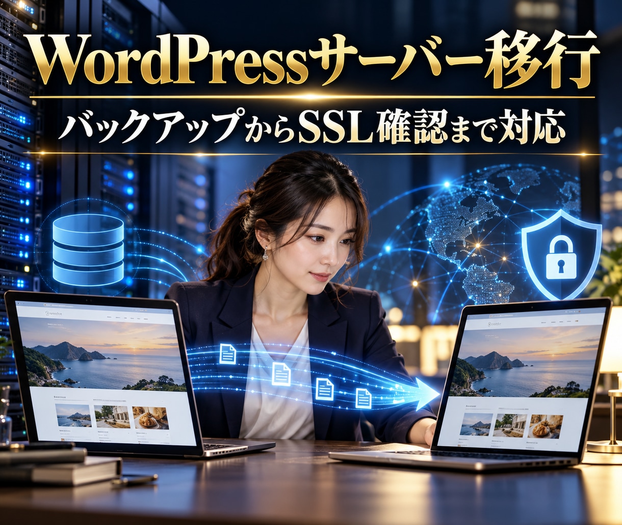 WordPressのサーバー移行を安全に代行します バックアップ・移行・SSL確認までまとめて対応します イメージ1
