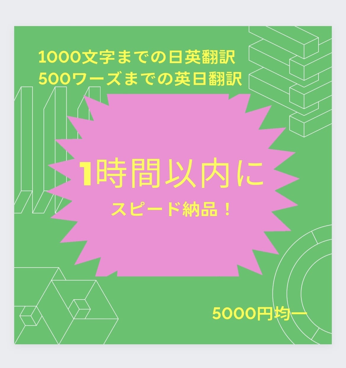 お急ぎの翻訳、1時間以内に超スピード納品します 日英1000文字、英日500ワーズまで超スピード納品! イメージ1