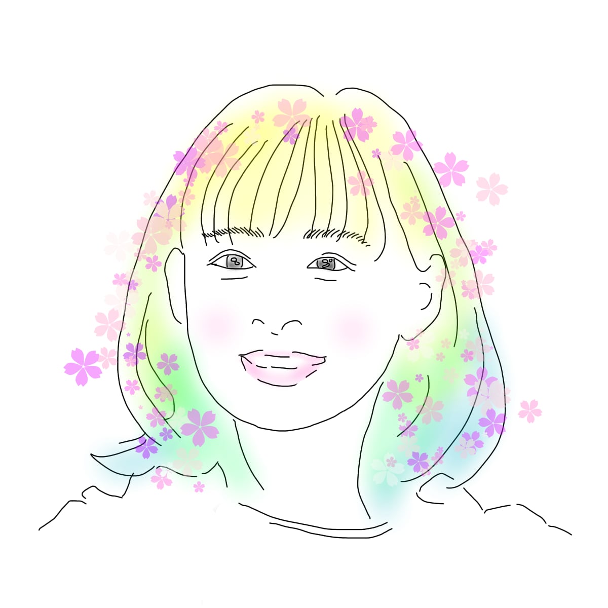 カラフル水彩⭐️ゆるふわ美人アイコン描きます 出品者さん占い師さんにもオススメ❤️選べる好きな色とラメ加工 イメージ9