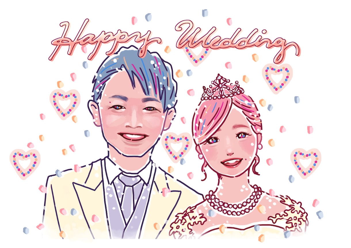 祝♡ご結婚⁎⁺˳✧༚ ウェルカムボード制作します 似顔絵制作100枚以上！おまかせください♫ イメージ2