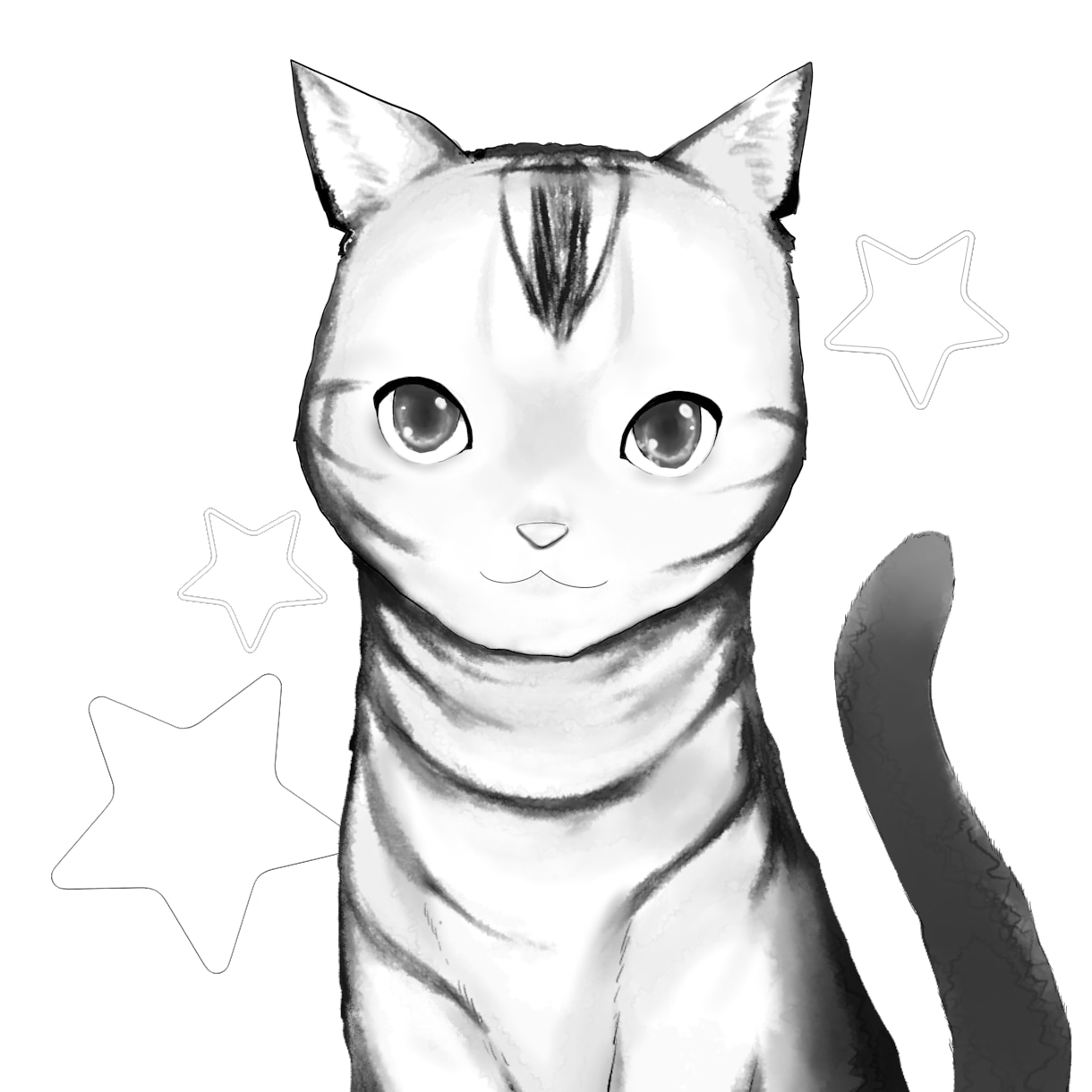 アイコンのモノクロ カラーイラスト描きます 1800円～モノクロメインの和風ファンタジー系女の子イラスト イメージ2