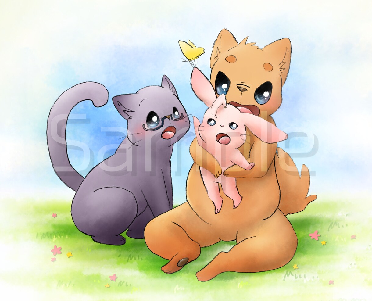 似顔絵やかわいいキャラをお描きします 絵本調の優しい雰囲気が持ち味です。 イメージ3