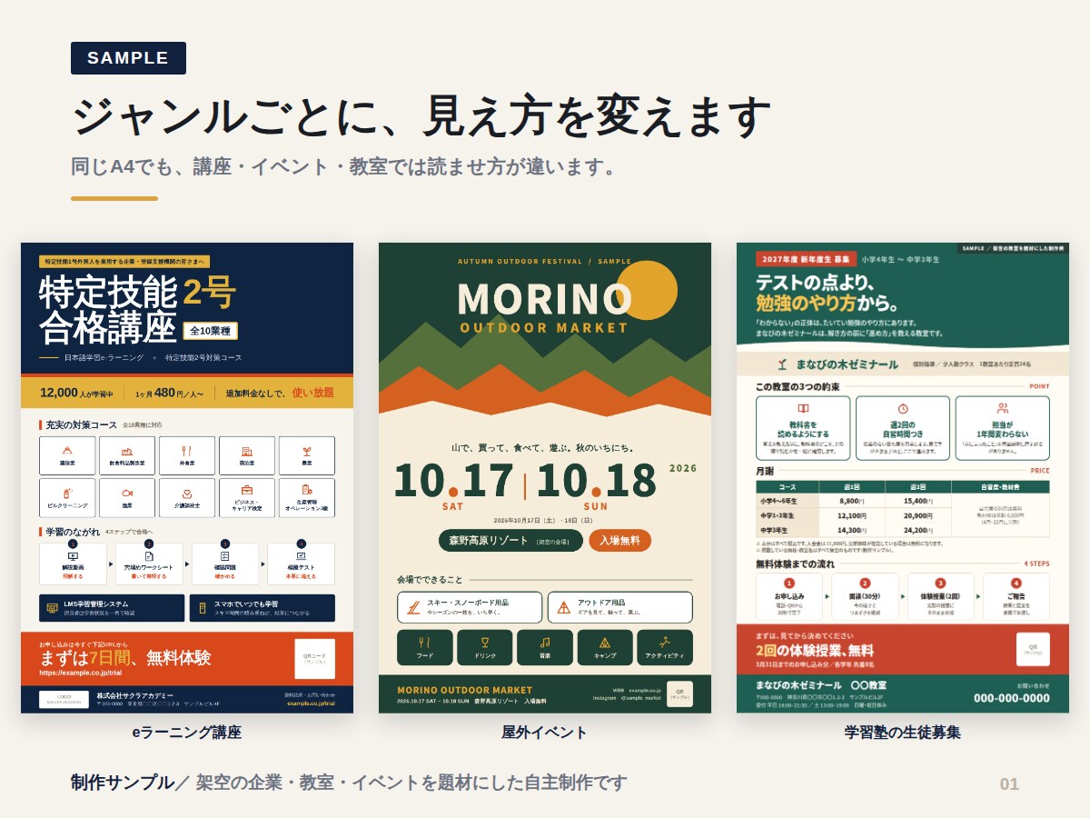 内容の整理からA4チラシを作ります 印刷用PDFで納品。塗り足し付きでそのまま入稿できます イメージ2