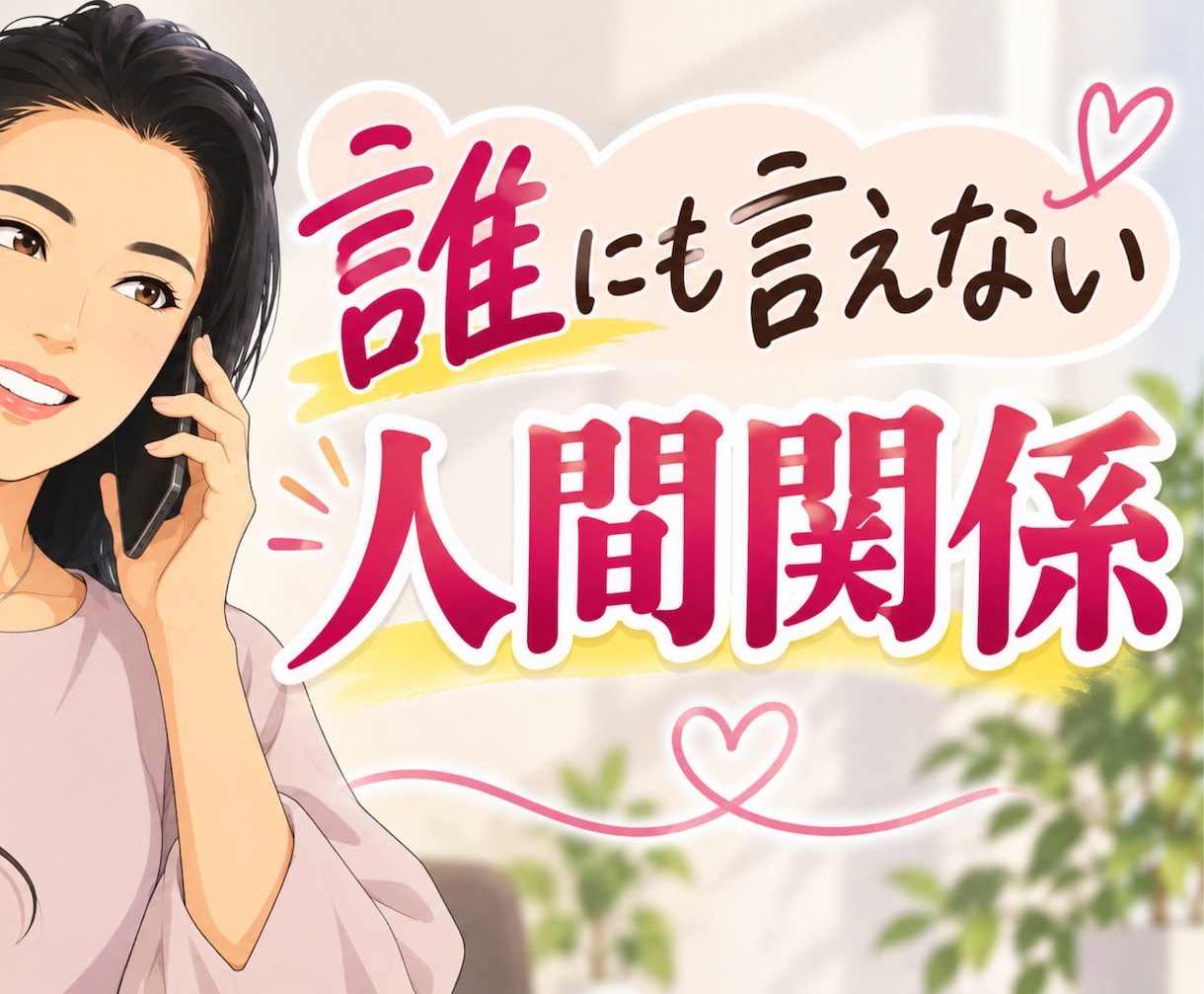 誰にも言えない人間関係のお悩み優しく聴きます 職場・友人・家族の悩み｜愚痴も本音も優しく受け止めます イメージ1