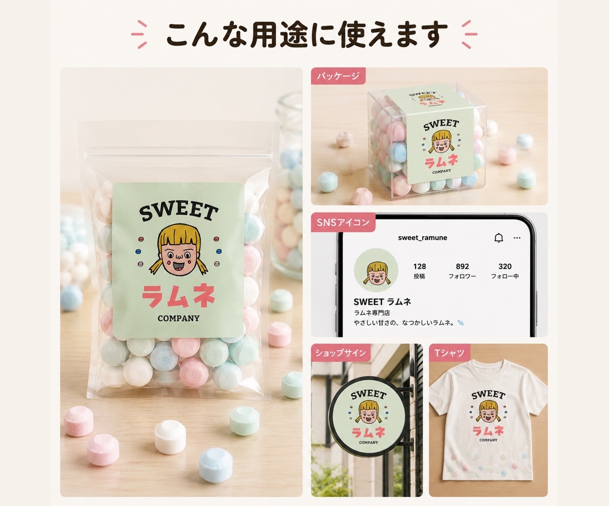 かわいいマスコットロゴを制作します ブランドの顔になるマスコットロゴを制作 イメージ6