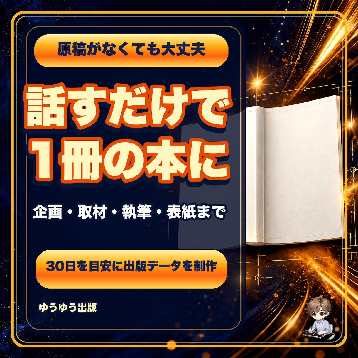 お話を聞いて1冊のKindle本を制作します 企画・取材・執筆・表紙まで30日を目安に伴走 イメージ1