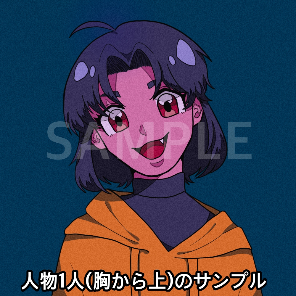 SNS用のアイコンをお描きします ちょっとレトロチックな手描きアイコンです イメージ2