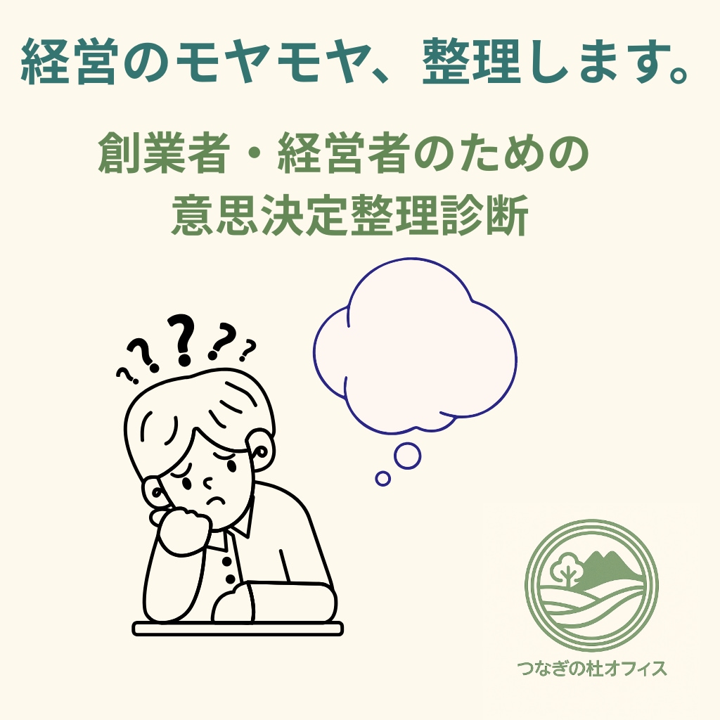 創業経営者のモヤモヤを言語化します 考えが散らかったまま、次に進めない方へ。 イメージ1