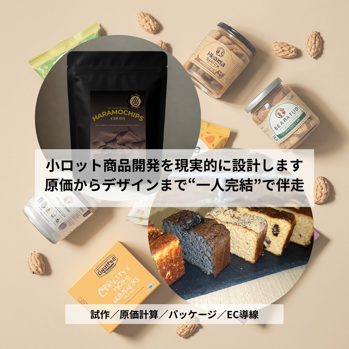 小ロット商品開発を現実的に設計します 分量・原価・デザインまで一貫サポート イメージ1