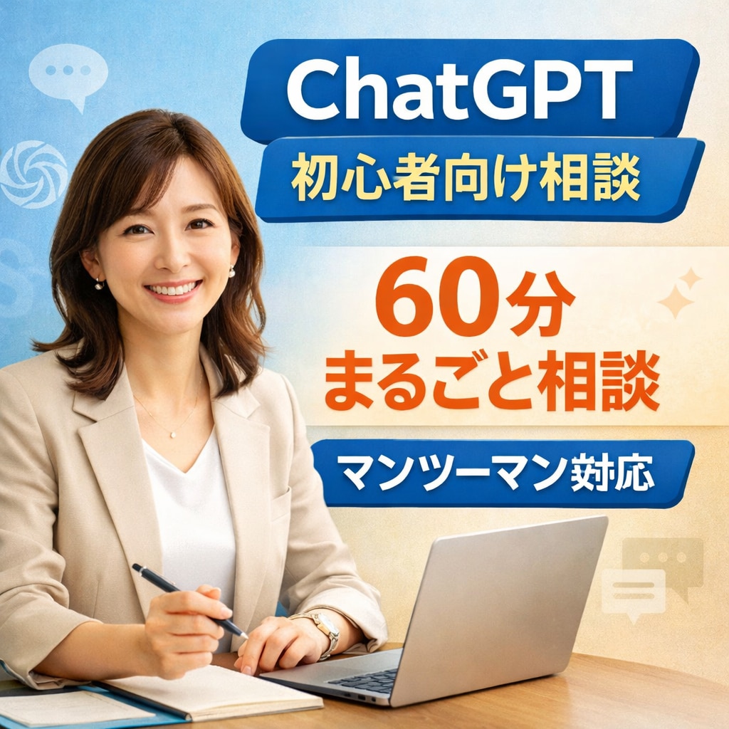 ChatGPTの使い方60分で分かりやすく教えます 「何が分からないか分からない」状態でも問題ありません。 イメージ1
