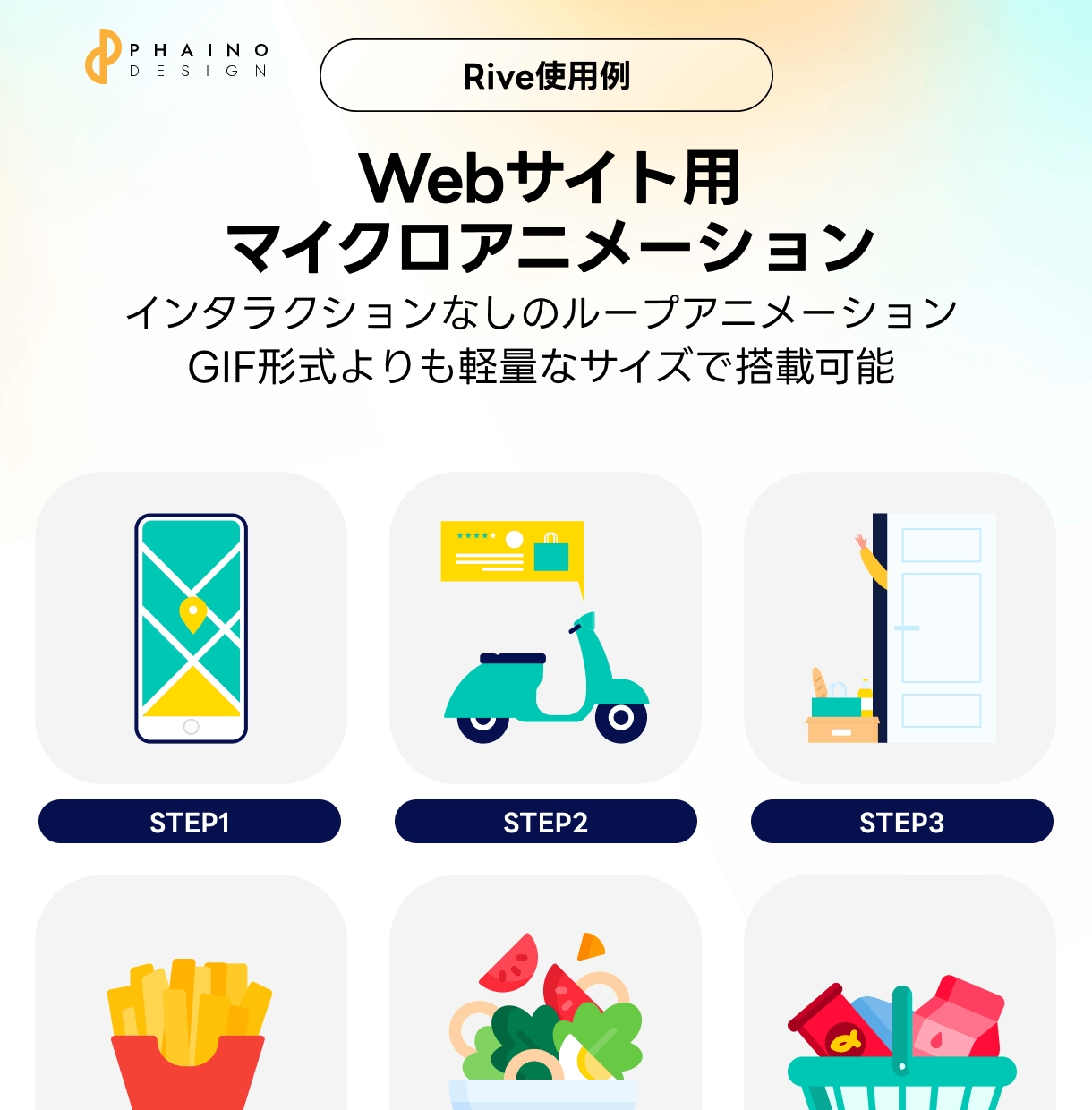Riveインタラクティブアニメーションを制作します 触って動かせる＆軽量なモーショングラフィックスでリッチに表現 イメージ8
