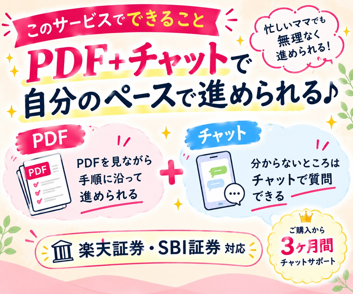 忙しいママの新NISAデビューをサポートします 「時間がない」を卒業♪PDF＋チャットで自分のペースで イメージ3