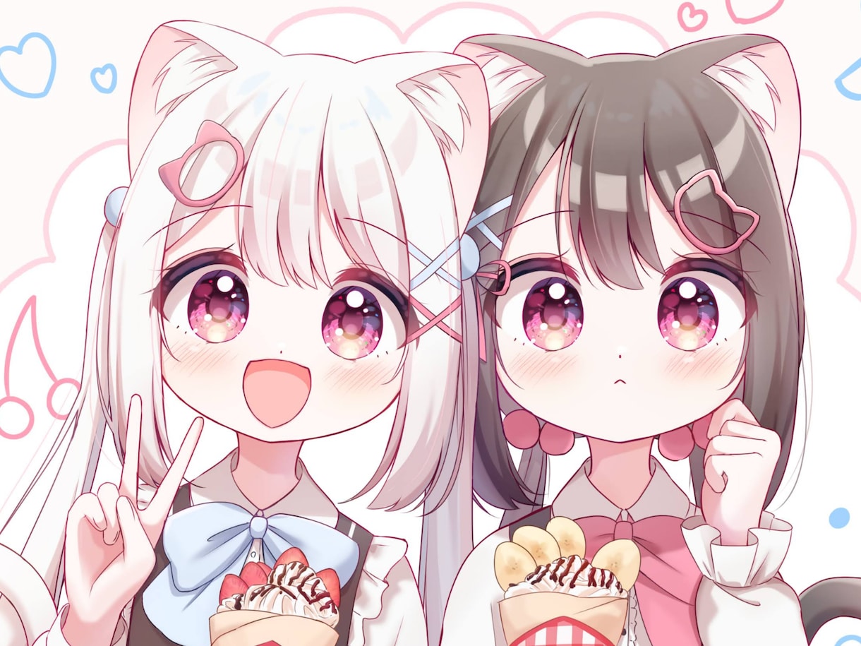 きゅるきゅるな可愛いイラストを描きます きらきらふわふわした絵柄で理想の絵を制作いたします! イメージ1