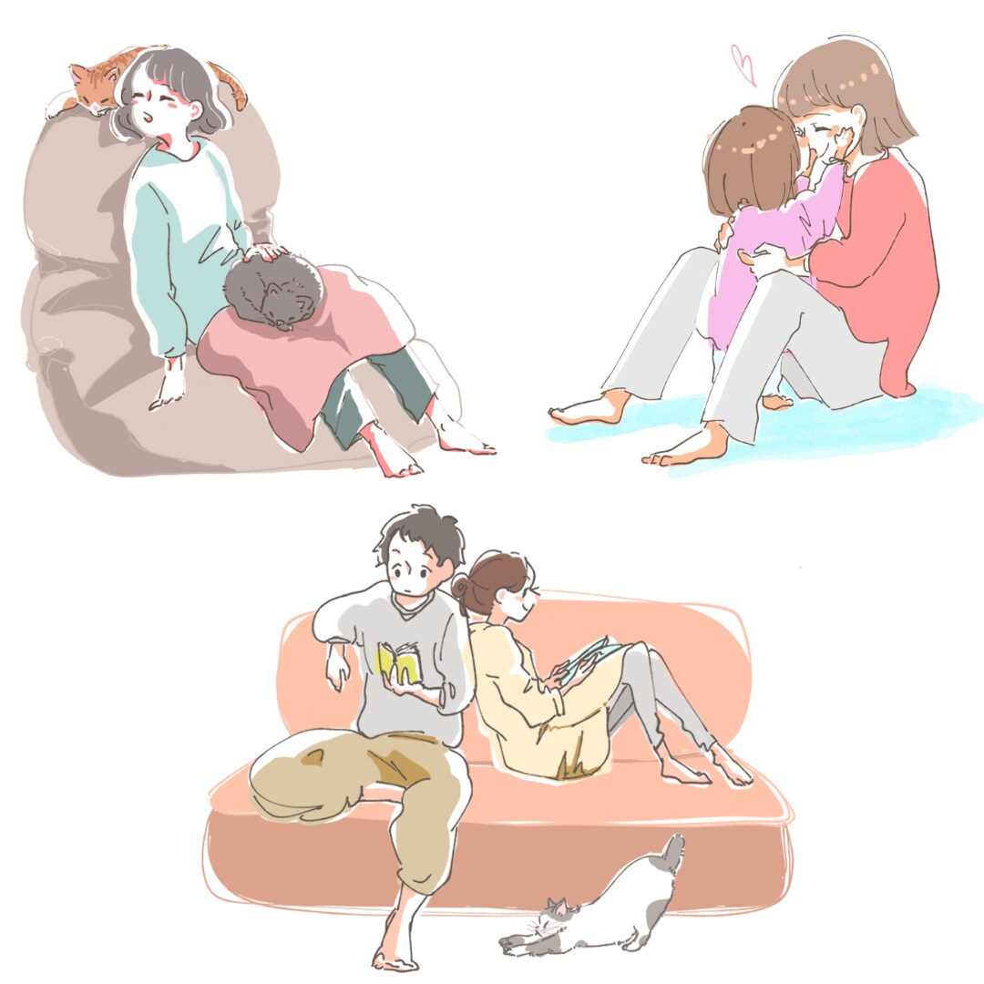 ゆるっとかわいい印象のイラスト描きます WEBや挿絵でご利用OK。シンプルながらも華やかに！ イメージ4