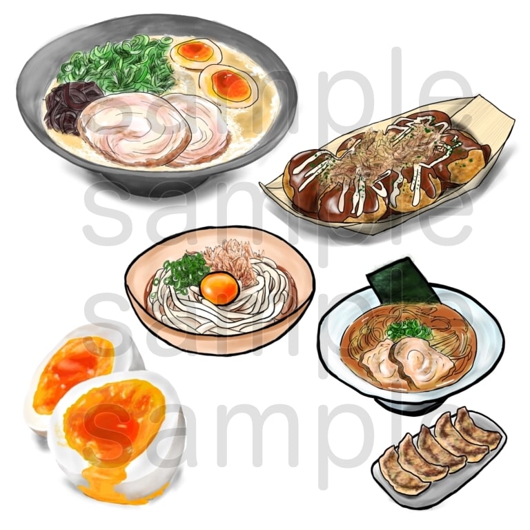 商用利用OK 食べものや料理のイラスト描きます web挿絵、SNSのアイコン、メニューやPOPにいかがですか イメージ9