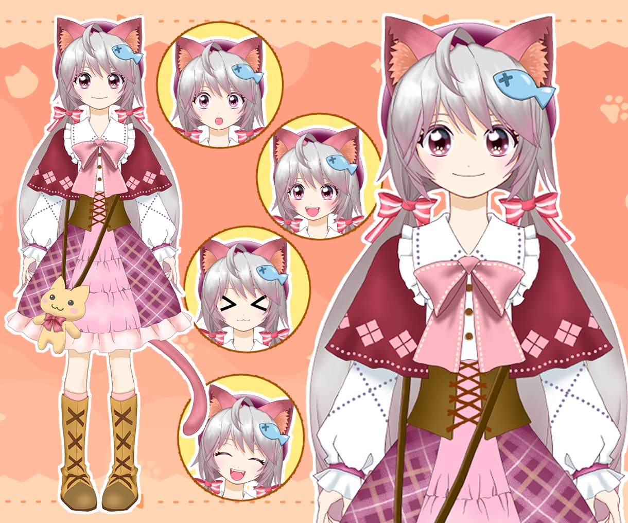 ふわふわ動く可愛いVTuberモデルを制作致します 表情差分3種類付き！無料修正2回！二次使用もご相談ください！ イメージ2