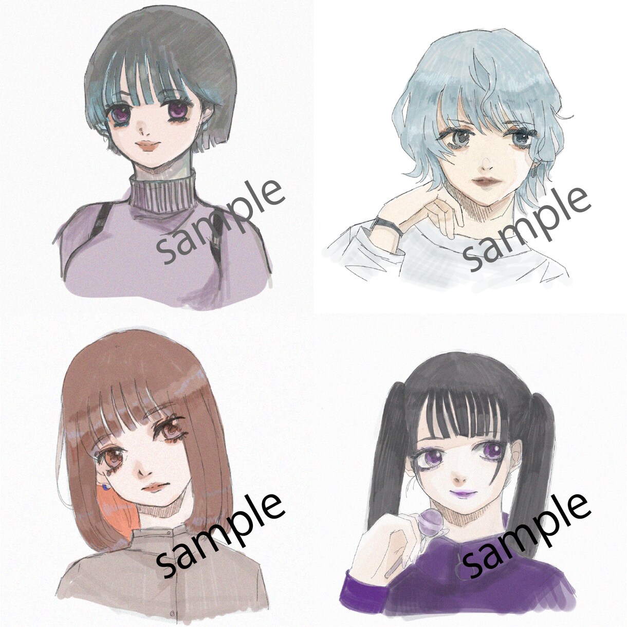 アナログ風おしゃれでラフなイラスト描きます 最短即日！SNSやブログのアイコンに！似顔絵も歓迎 イメージ1