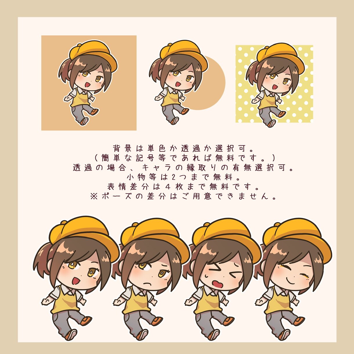 かわいいミニキャラの立ち絵・アイコン描きます オリジナルキャラやお写真からキャラクター化もできます。 イメージ3