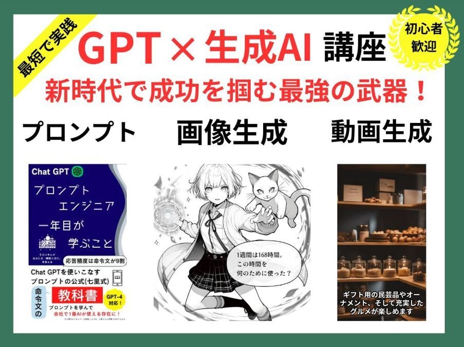 二次利用も。初心者向けAI研修動画講座を販売します ChatGPT×生成AIについてのeラーニング【動画教材】 イメージ1