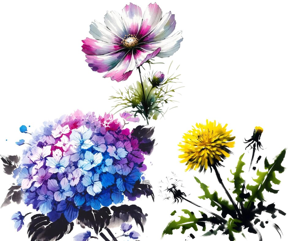 3点ご提案！お花の絵を筆絵で描きますます 商用利用OK！好きなお花を絵にしてみませんか？ イメージ2