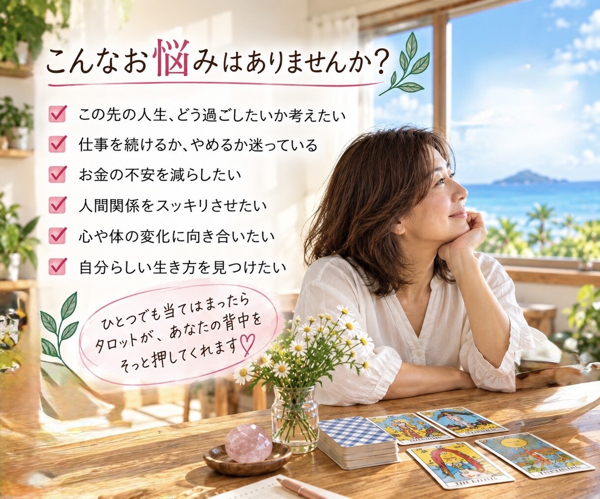 50代からの人生をタロットで見つめます これからの私に、カードからやさしい気づきを。 イメージ2