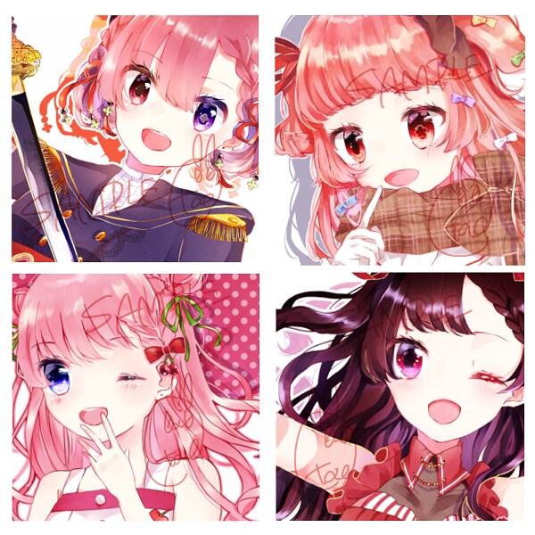 SNS等でご利用頂けるアイコン描きます きらきら可愛らしいカラフルな女の子の専用アイコンを… イメージ1