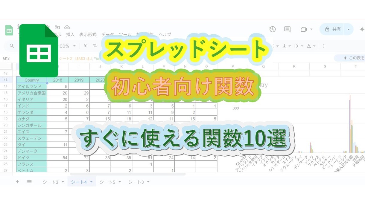 エクセルやスプレッドシートの関数で効率化します Excel・スプレッドシート関数で業務時短！初心者歓迎。 イメージ1