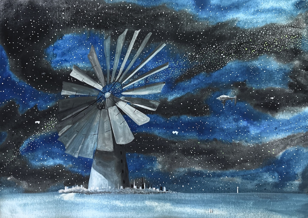 A4以上・郵送＊絵本の1ページのような絵を描きます アナログで、水彩アート作品制作して郵送します。 イメージ1