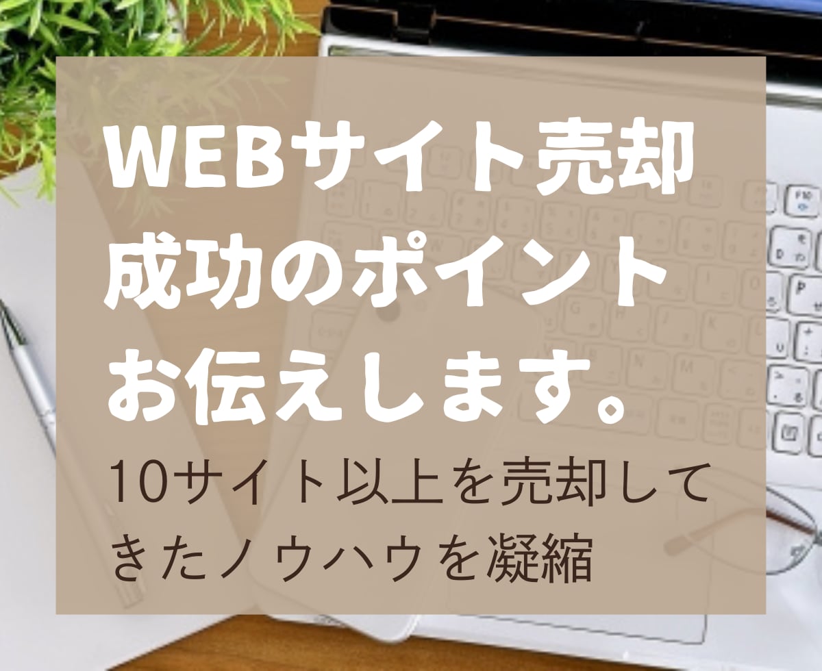 個人向け：サイト売買　成功のポイントお伝えします サイト売却10件以上で蓄積したノウハウをお伝えします イメージ1
