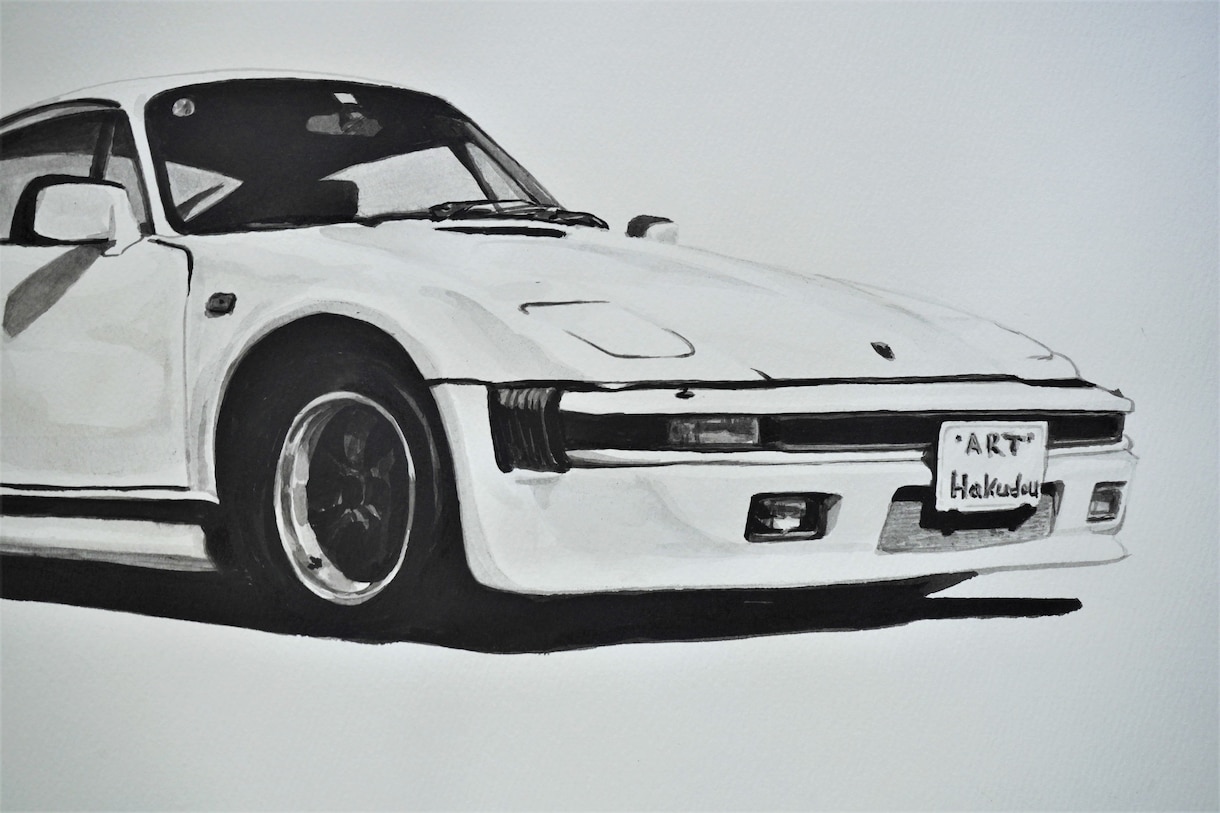 あなたの愛車、憧れの名車、描きます 車を水墨画として残せます。墨は千年劣化しない良いものです。 イメージ2