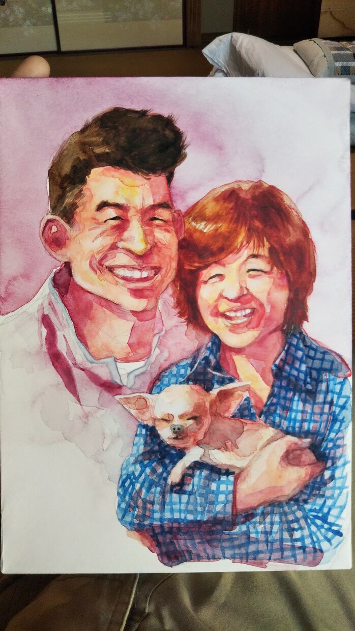 水彩画似顔絵描きます 世界にひとつだけの贈り物、特別な思い出作り、お手伝いします。 イメージ3