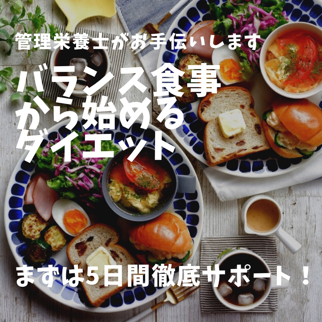 管理栄養士がダイエット中の食事アドバイス毎日します 今度こそ痩せたい！あなたの日々の食事を５日間徹底サポート！ イメージ1