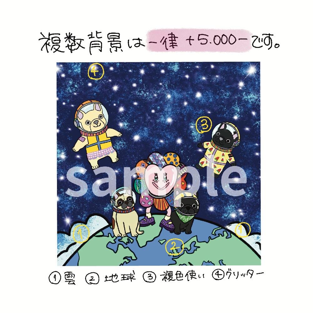 派手かわな個性派イラスト描きます 見た瞬間ワクワクする世界観！世界で一つだけの作品 イメージ3