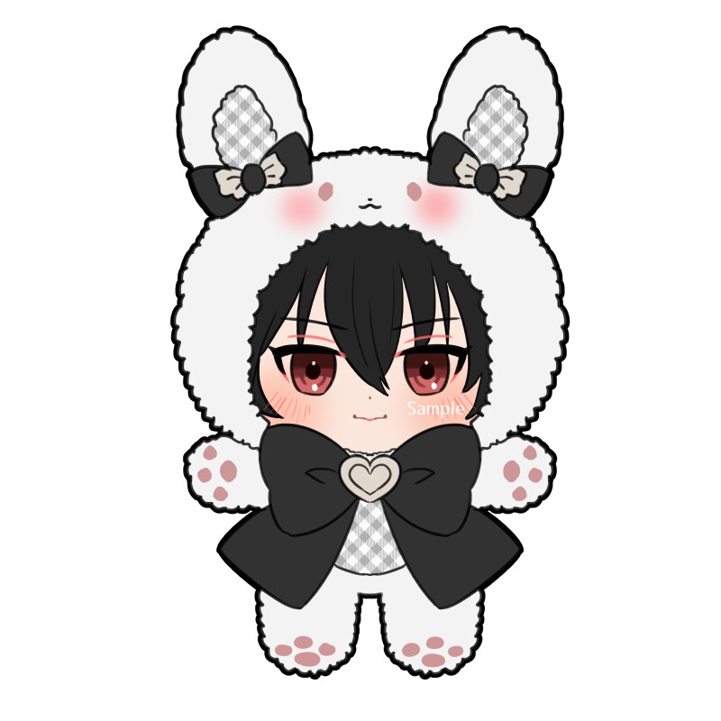 最短3日！商用可能！うさぬい描きます リテイク可能！2人目500円！アクセ追加のオプションなし！ イメージ5