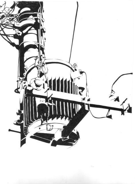 ボールペン画(主に電柱や風景)を描きます モノクロイラスト好きな方にオススメです。ベタ塗り無し。 イメージ6