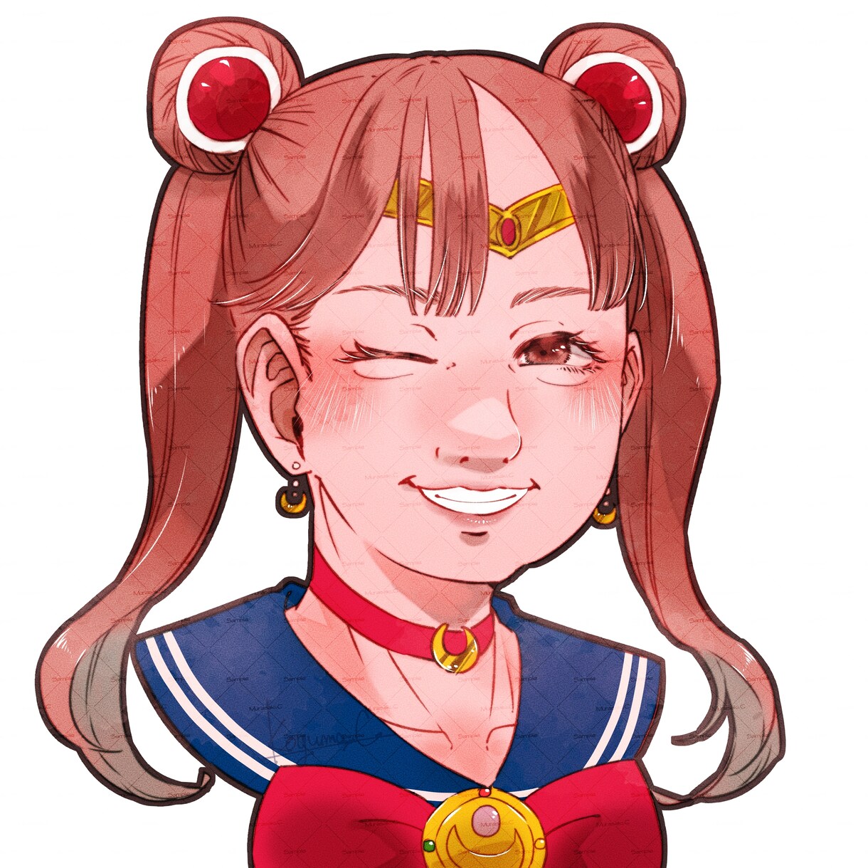 バストアップの似顔絵承ります ❀アナログっぽく可愛すぎない等身大のイラストです❀ イメージ2