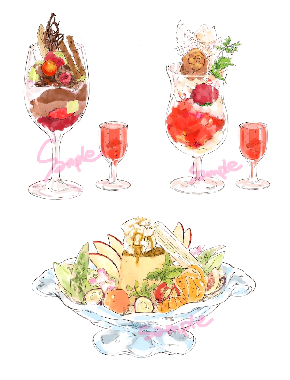 おしゃれに食べ物のイラスト描きます ●メニュー、フリーペーパー、名刺、ブログに！ イメージ1