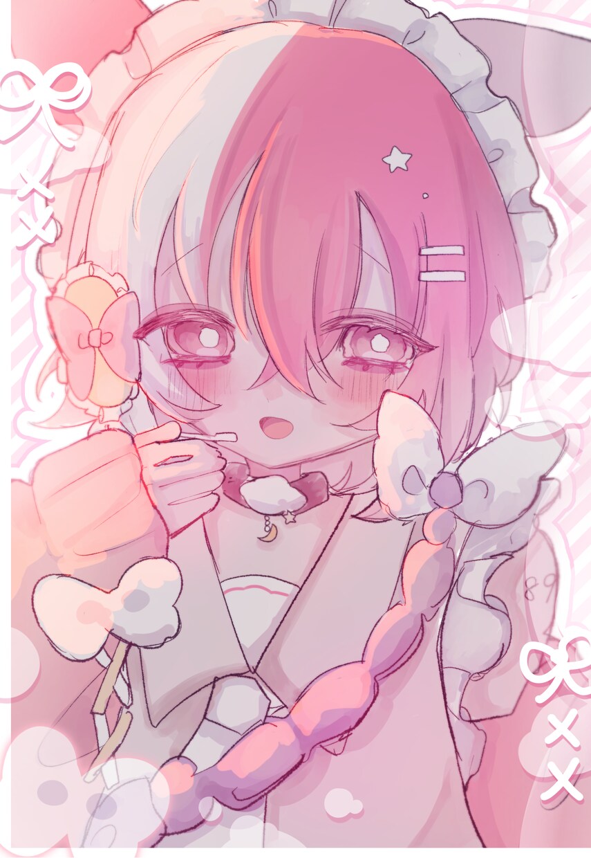 お顔の可愛いキラキライラスト描きます パッと目を引く目が特徴的なイラスト制作！ イメージ7