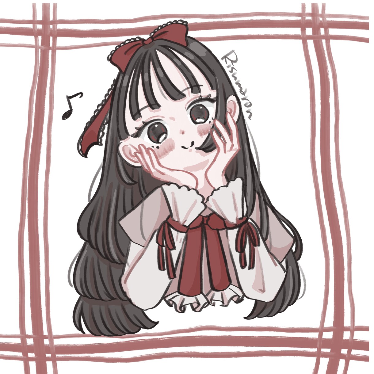 ふんわり可愛い女の子のSNSアイコン描きます フリルやレースがアクセントのゆめ可愛いイラスト イメージ5