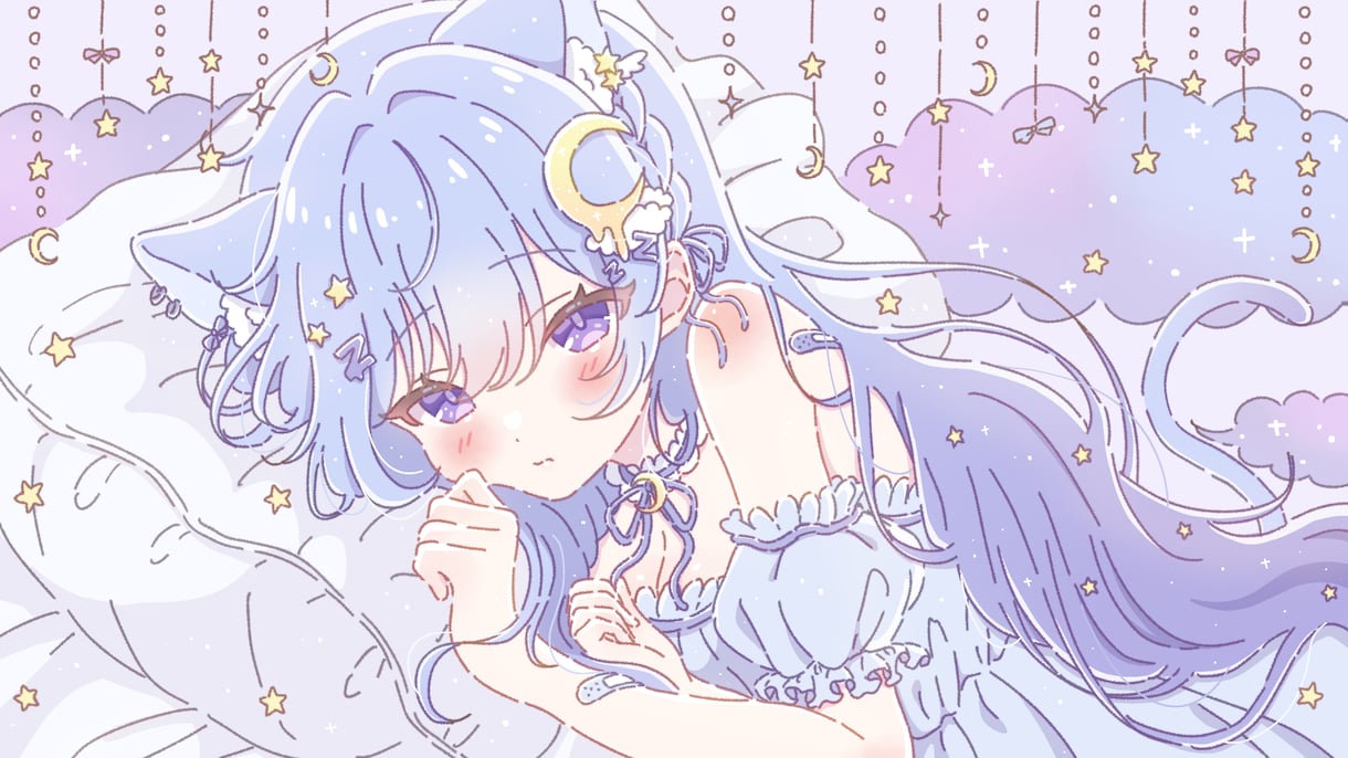ふんわり透明感のある可愛いイラストを制作します ☆サムネ、おはV、ボカロMV、歌ってみた☆商用利用込み◎ イメージ1
