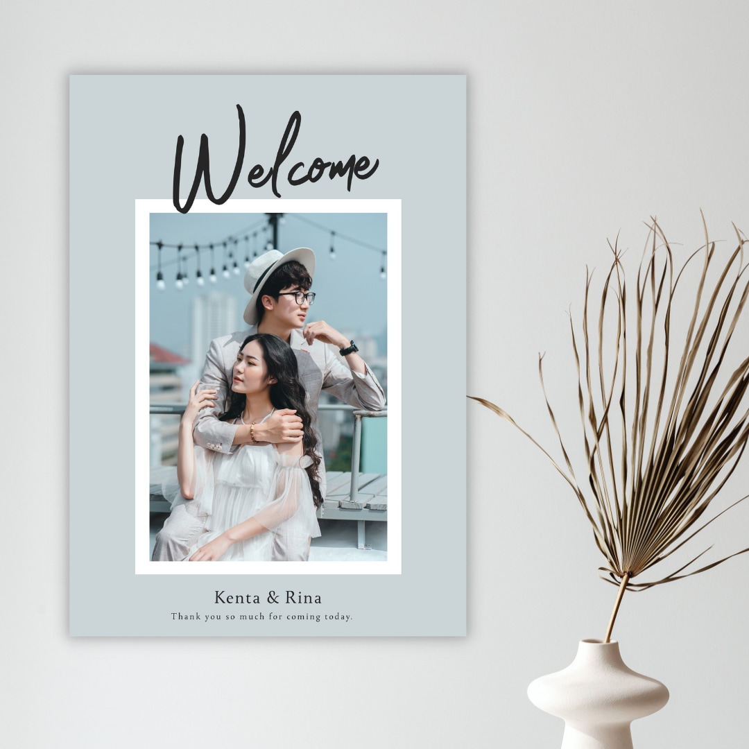 結婚式用ウェルカムボードのテンプレートお渡しします 【テンプレート】ウェルカムボード♡ Fleur（フルール）縦 イメージ9