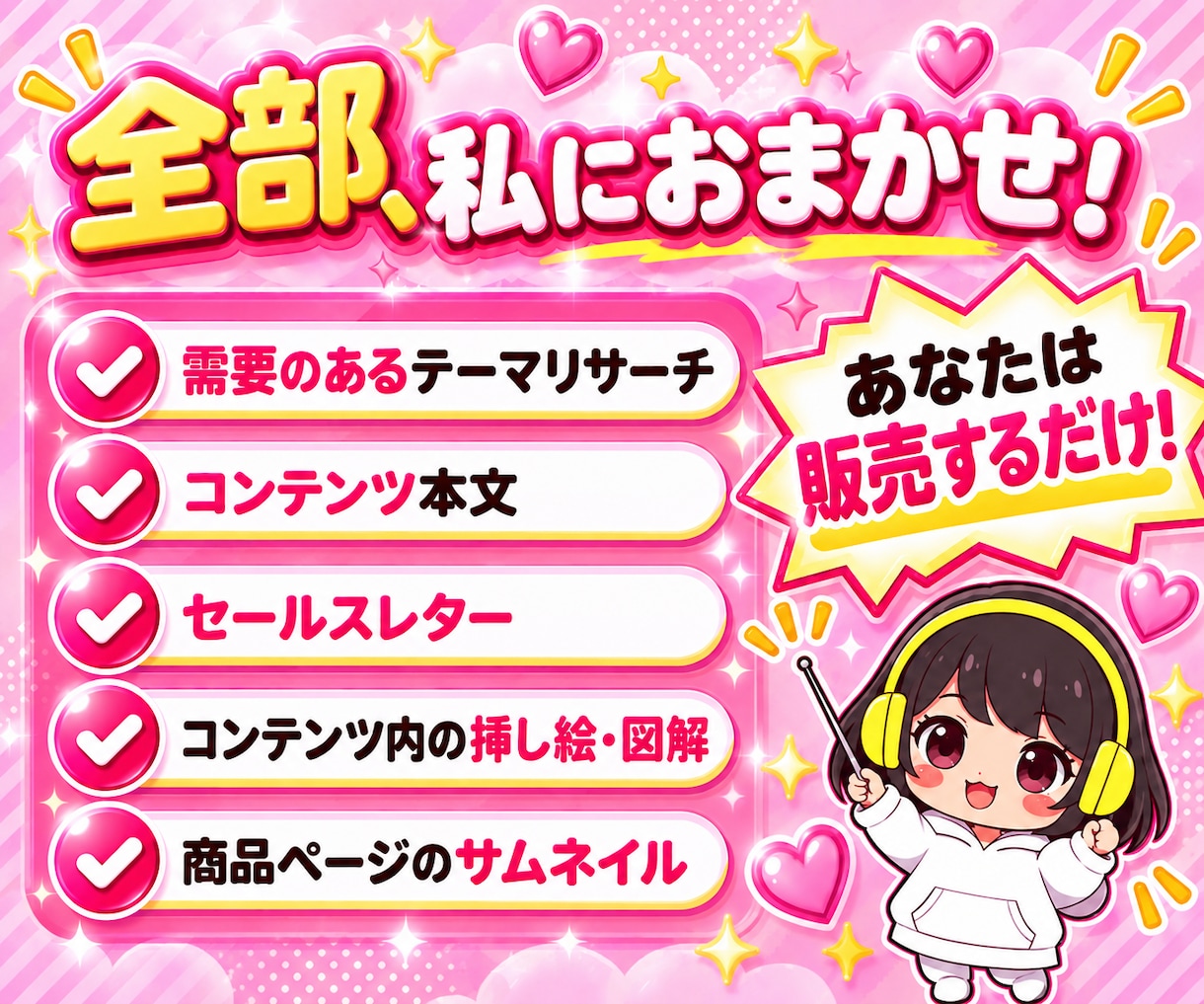 即販売できるコンテンツをあなたに代わって作成します 忙しくても大丈夫！究極の時短技！あなたは販売するだけでＯＫ★ イメージ3